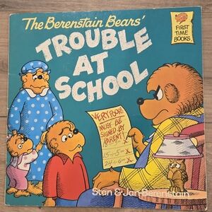 3/$15 Vintage 80s Berenstain Bears & Trouble at School Paperback Childrens Book